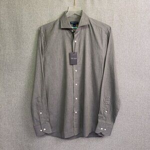 PETER MILLAR 100% Cotton Cumbrian Flanella Button Down Shirt SMALL Grey NWT